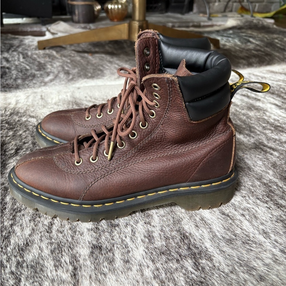 Dr Martens Santo Padded Collar Brown Leather Boot - Picture 2 of 9